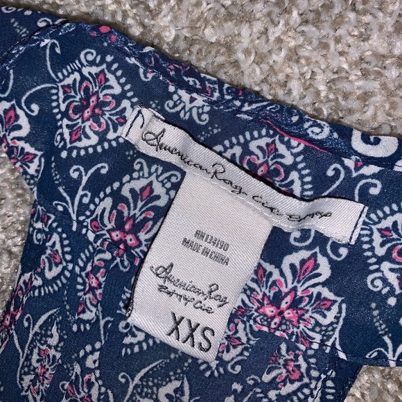 American Rag Blue & Pink Blouse size XXS - Picture 6 of 7